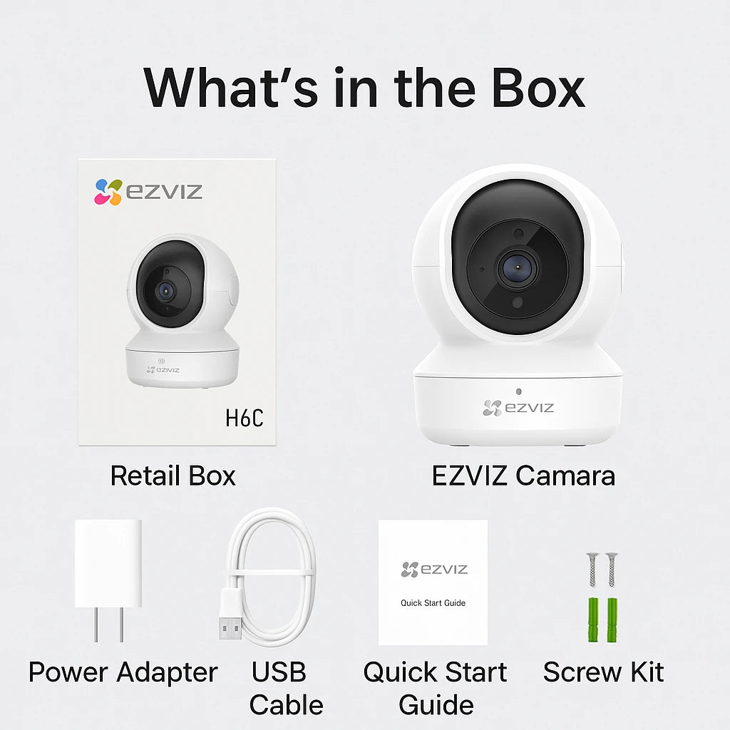 EZVIZ H6c Pro 2K+/3K Wireless Smart Indoor CCTV Camera | Pan & Tilt | WiFi Security Camera